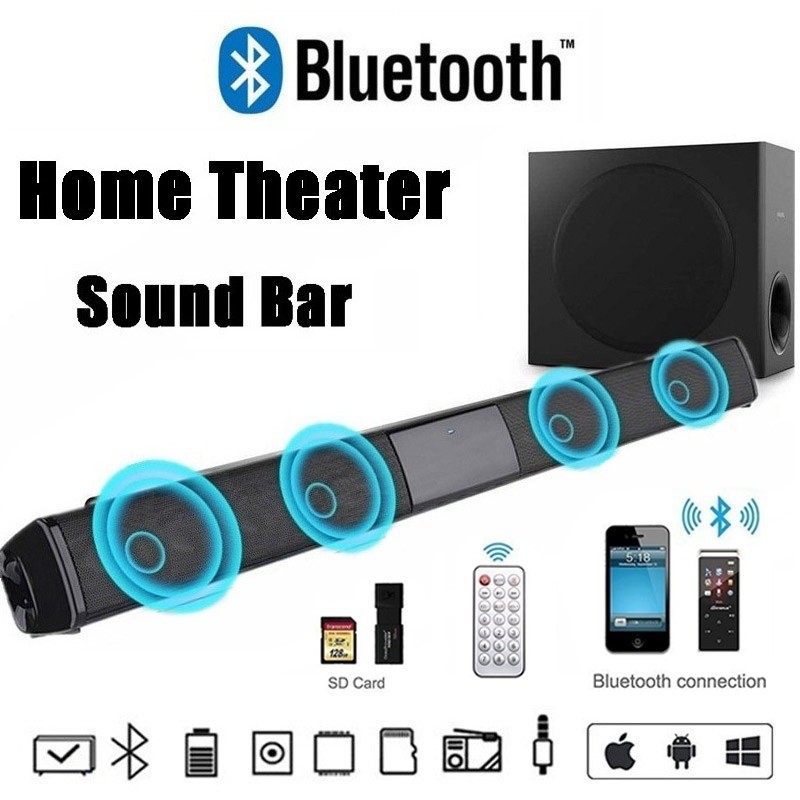 Bs28b Wireless Bluetooth Soundbar Tv Speaker Home Theater Subwoofer W Rca Line Shopee Malaysia
