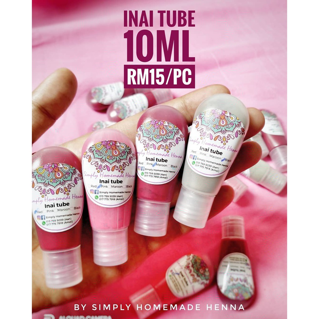 INAI TUBE 10ml ~ Inai Instant, Tahan Lama, Inai Jari | Shopee Malaysia