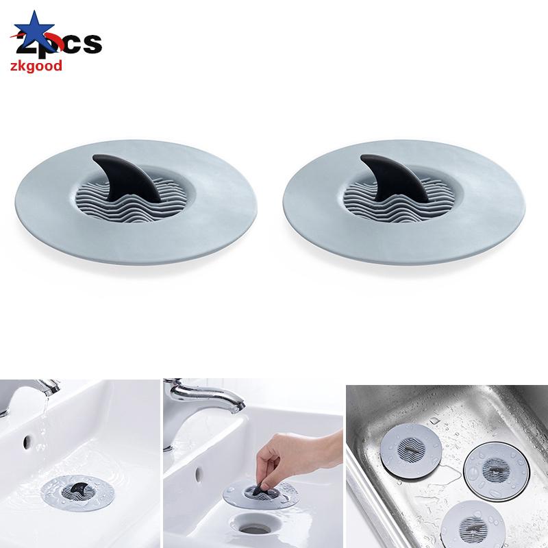 2 Pcs Tpr Kitchen Sink Strainer Bathroom Shower Drain Cover Sewer Hair Filter St