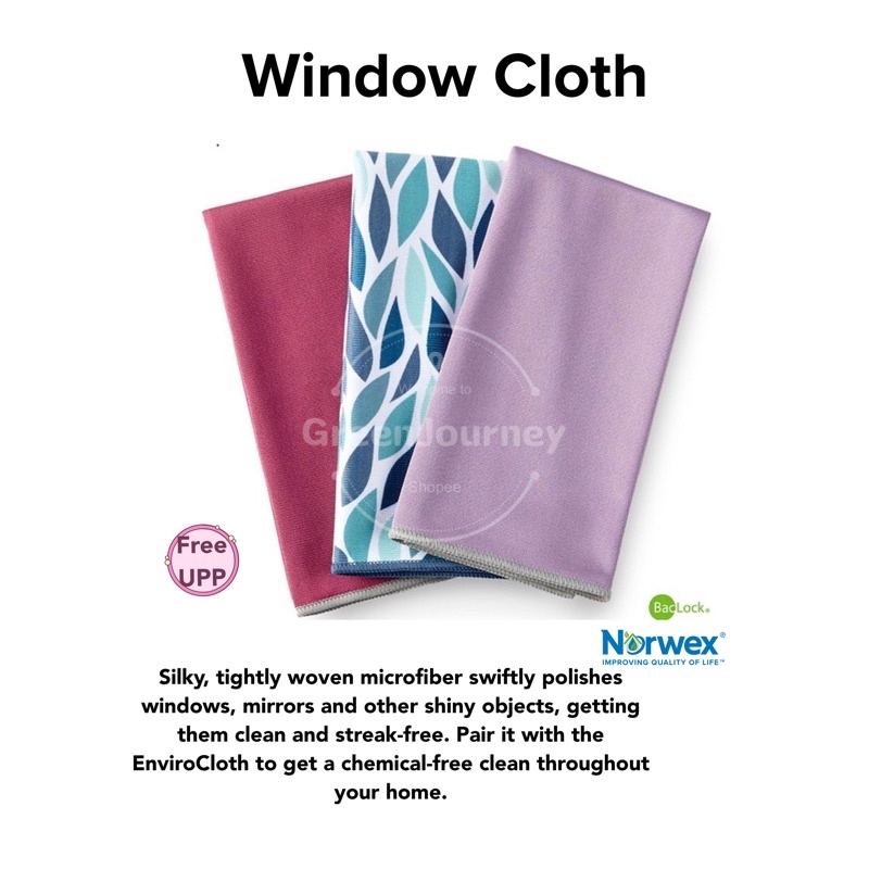 Brand New Norwex Window Cloth CLEAN White LIMITED EDITION Purple Full Size 
