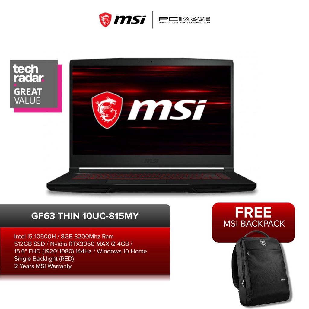 MSI GF63 Thin Price in Malaysia & Specs - RM3499 | TechNave