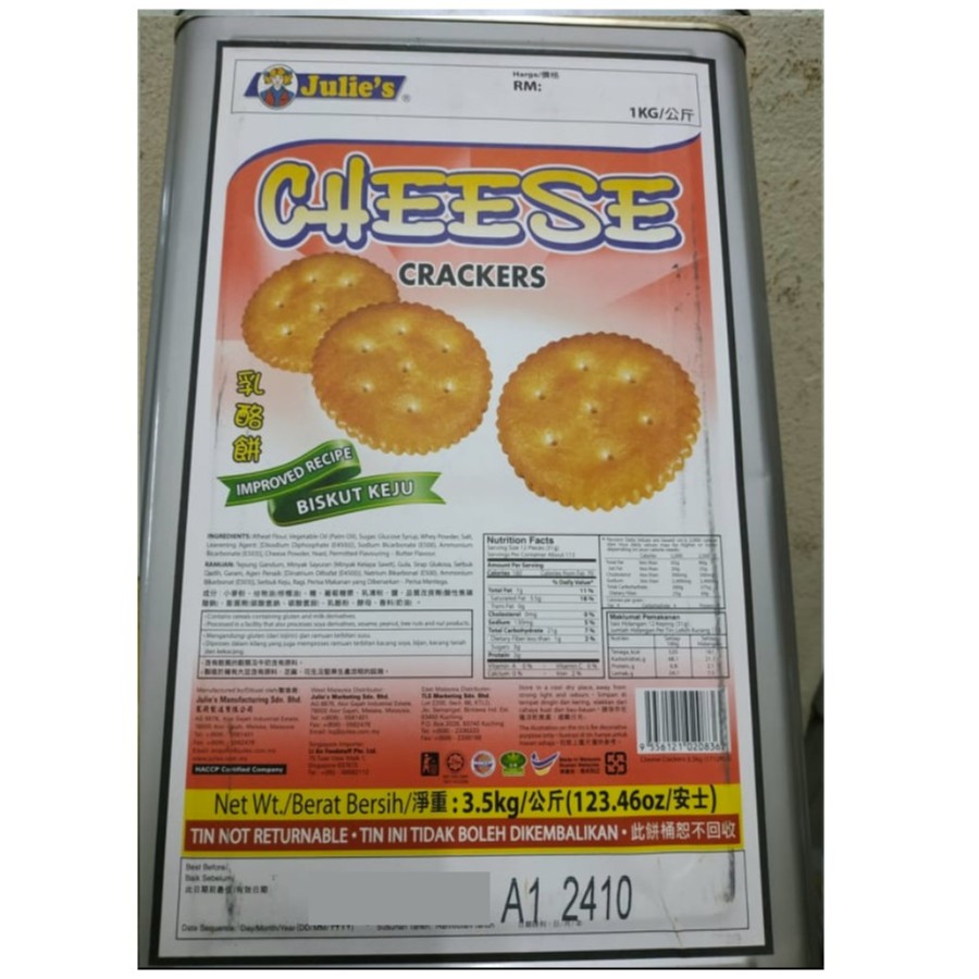 Julie's Cheese Cracker 3.5kg Biskut TIN Shopee Malaysia