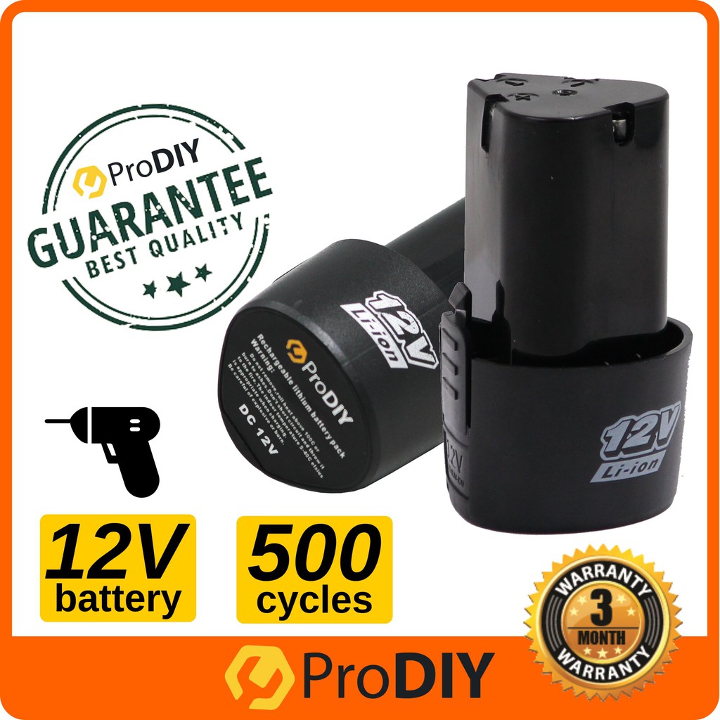 PRODIY Cordless Drill Battery Rechargeable 12V Lithium LiIon Battery