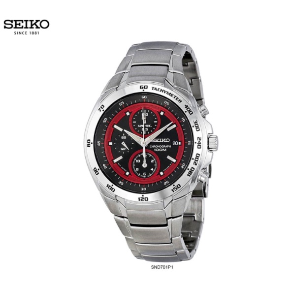 Seiko chronograph watch 100M gents watch SND701P1 | Shopee Malaysia