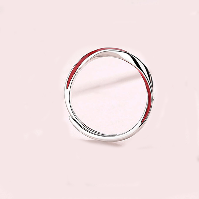 Anello per coppia regolabile di dimensioni aperte Anello Mobius rosso Anello nuziale di San Valentino_voghion.com