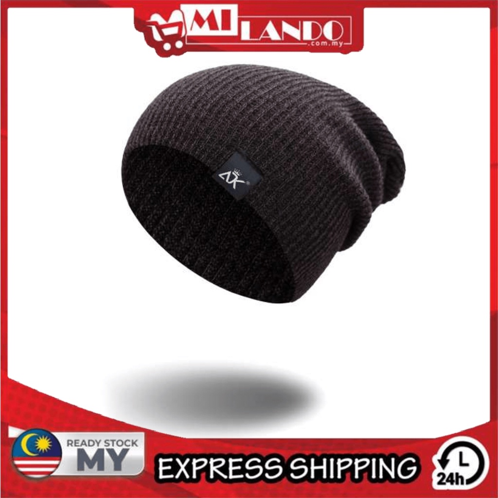 MILANDO Unisex Winter Hat Wool Knitted Stylist Cap Topi (Type 4)