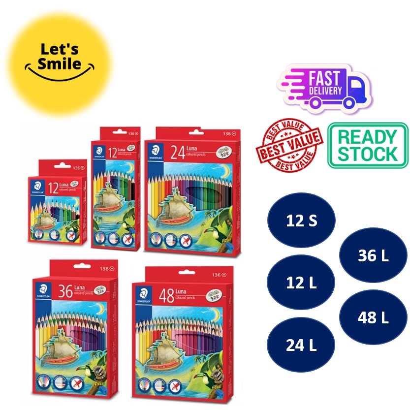 Staedtler Luna Permanent Colored Pencils 12S/12L/24L/36L/48L Colour