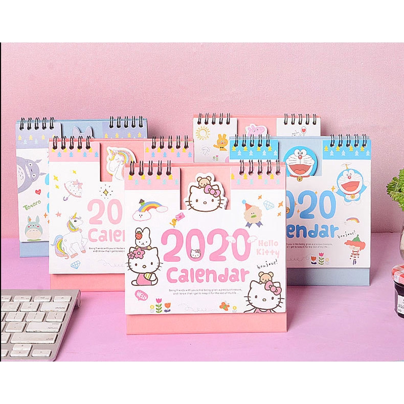2020 Kalendar Hello Kitty Calendar Cartoon Calendar New Year Desk