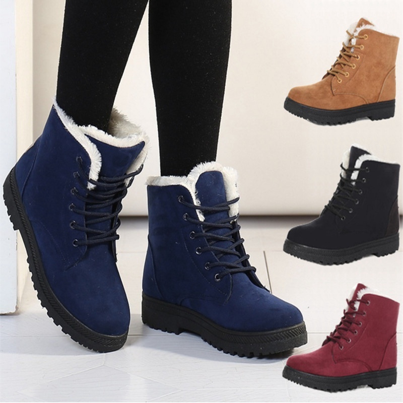 Ankle Snow Boots Stylish Winter Shoes High-top Boots British Style | Shopee  Malaysia