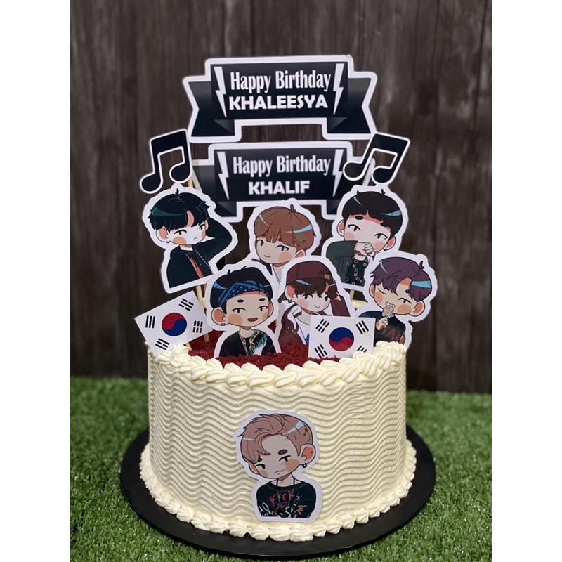 Bts Cartoon Topper Cake Shopee Malaysia