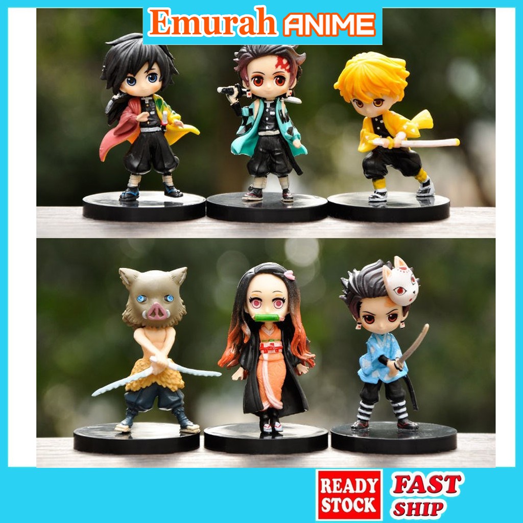 Demon Slayer Cute Figure Tanjiro Nezuko Zenitsu Inosuke Rengoku Giyu ...