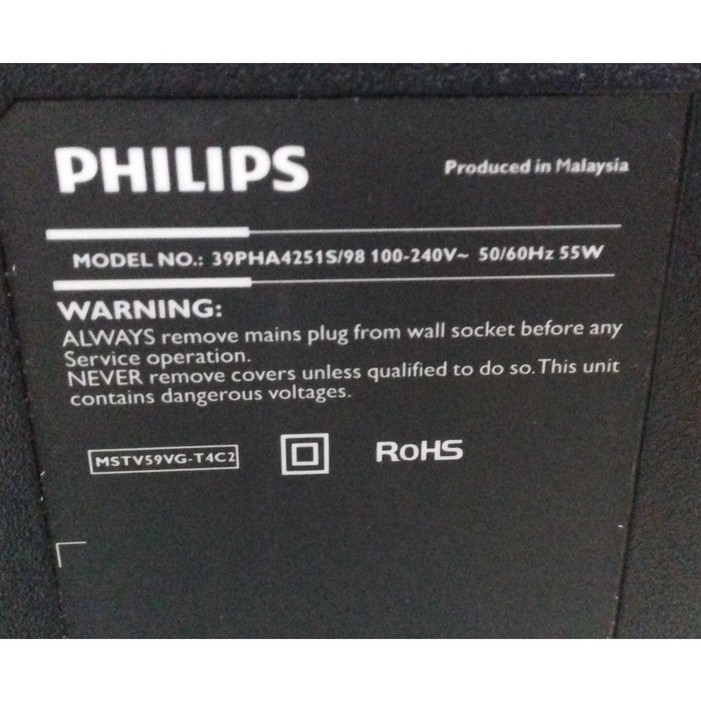 (FULL TV SET ) PHILIPS 39PHA4251S/98 SPARE PARTS (SCREEN PECAH