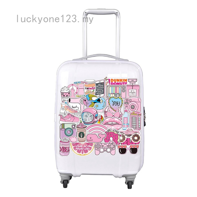 Hot Cute Anime Pink Girl Stickers Decorate Skateboard Luggage Home Waterproof Ready Stock Shopee Malaysia