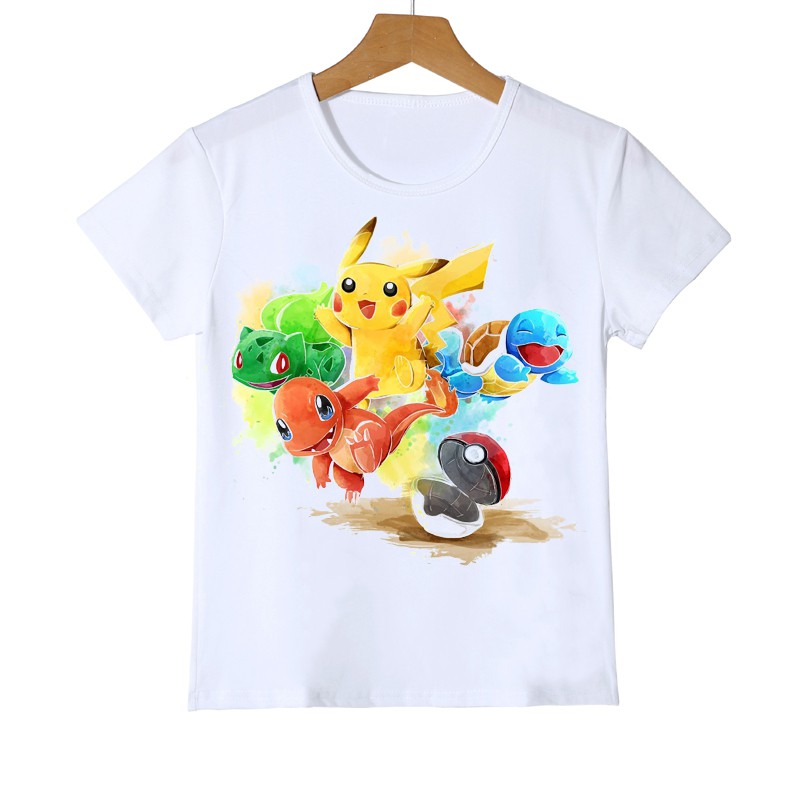 Pokemon Inspired The Starters Kids T-Shirt Pikachu Tee Top Ages 1-13 