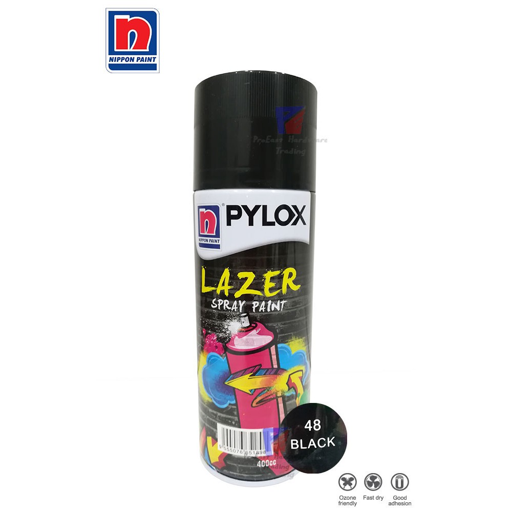 NIPPON PYLOX  LAZER SPRAY  PAINT  48 BLACK 400cc Shopee 