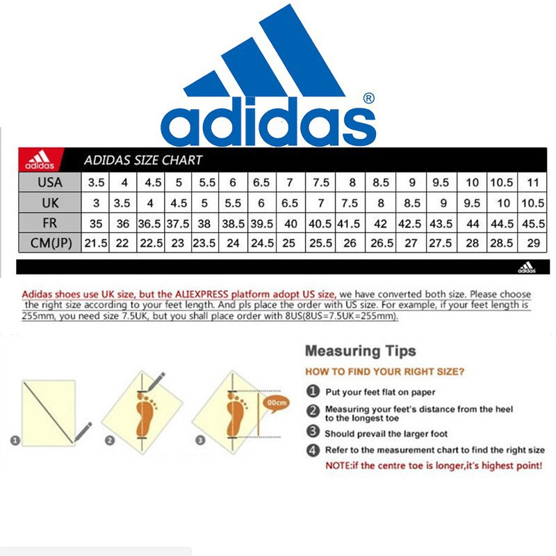 us 8 adidas size chart