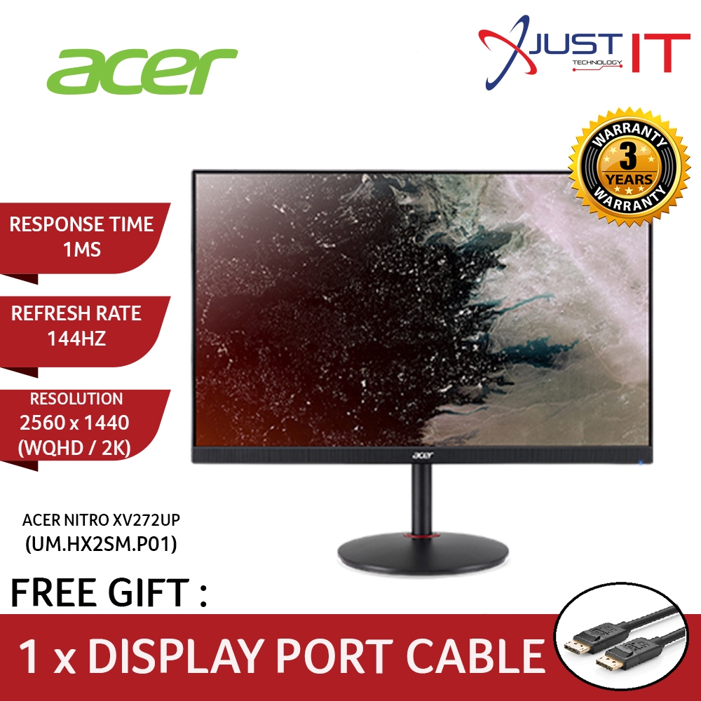 Acer Nitro Xv272up Xv272u P 27 Wqhd Ips 144hz 1ms 1ms Hdr400 Radeon Freesync Gaming Monitor Shopee Malaysia