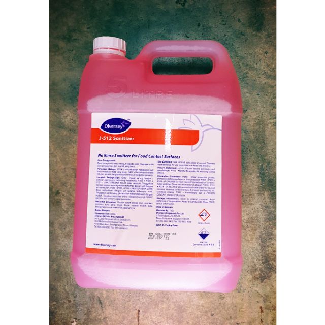 Diversey J 512 No Rinse Care Food Contact Sanitizer Surface 5L Shopee Malaysia