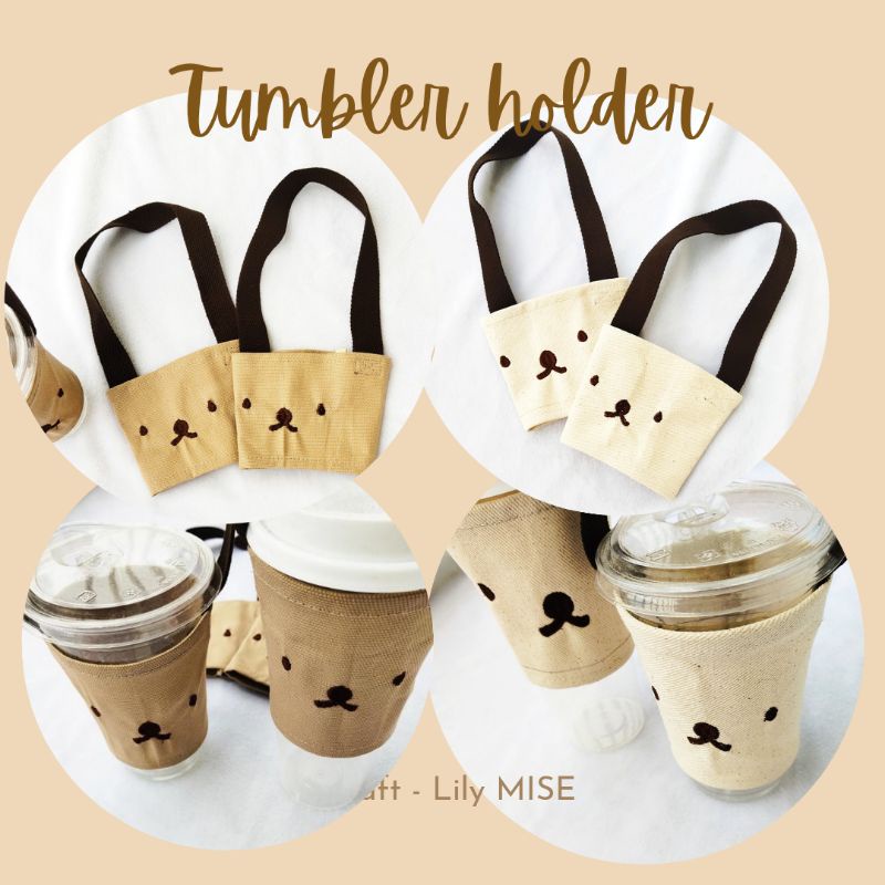 Cup holder - tumbler holder - glass bag - boba bag