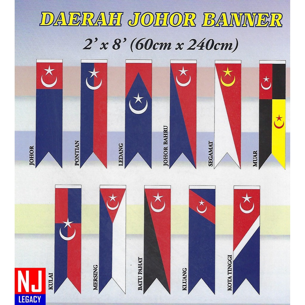 2 X 8 Daerah Johor Banner Flag Cotton Shopee Malaysia