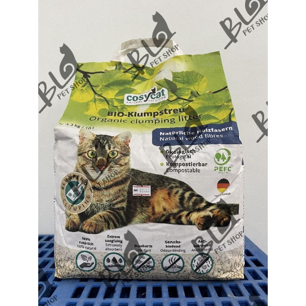 Cosycat Organic Clumping Cat Litter 10L / Naturally From Wood Toilet