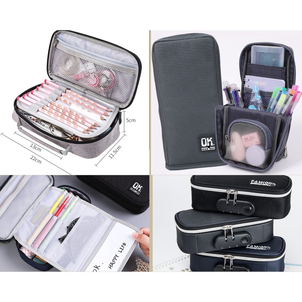 Korean Popular Quality Large Capacity Pencil Case Pencil Box/Kes Pensel Besar Popular Terbaik Korea Kotak Pensel Besar