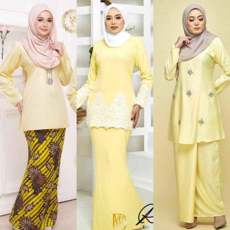 Xs 5xl Soft Yellow Kurung Moden Kuning