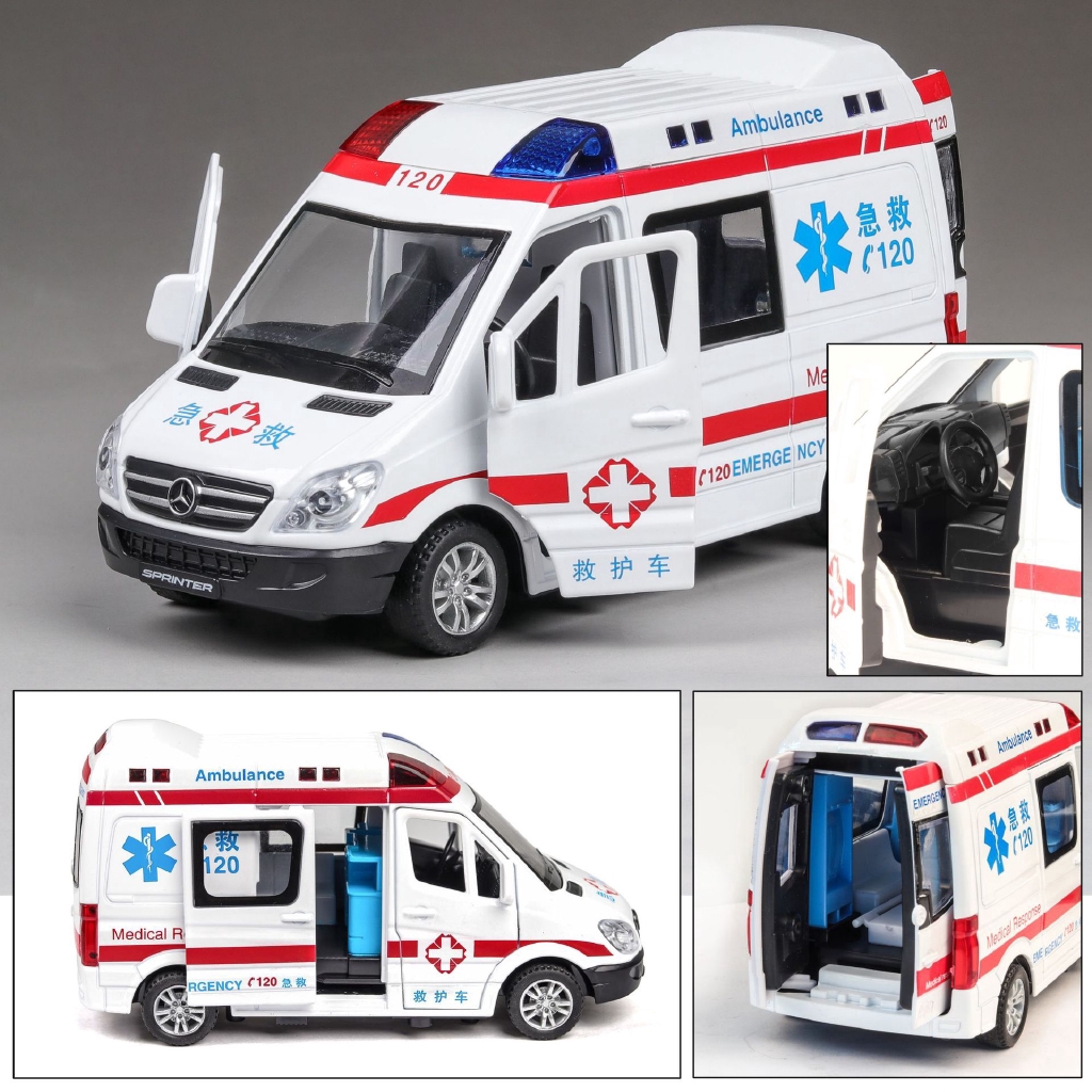 1 32 Alloy Die Cast Vehicle Car Model Ambulance Fire Truck Express Car Toy Pull Back With Light Sound Shopee Malaysia - roblox jailbreak new ambulance