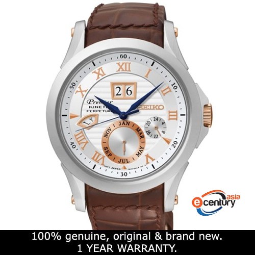 Seiko SNP082P1 Men's Premier Kinetic Perpetual Calendar Brown Leather Strap  Watch | Shopee Malaysia