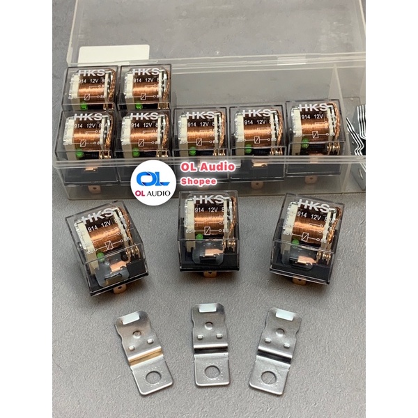 🔥Ready Stock🔥HKS  12V 80Amp  87a  Pure Copper Waterproof LED Car 5 PIN Relay Relay Socket Horn Kereta Motorsikal Relay