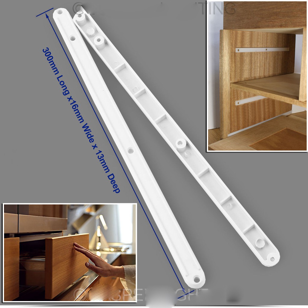 White Plastic Repair Replacement Drawer Runners Groove Guide Rail