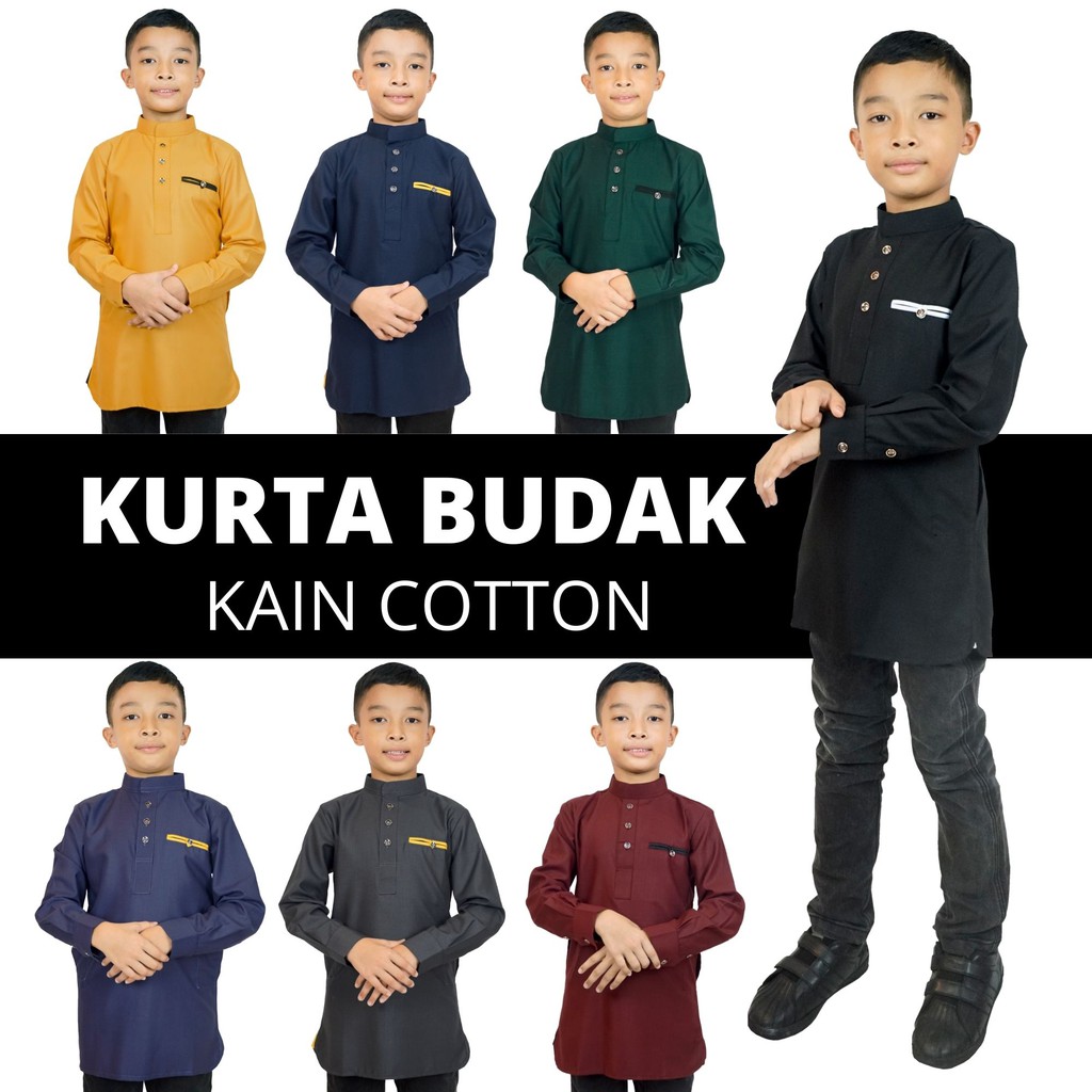 KURTA BUDAK SLIM FIT COTTON BAJU SAHAJA 11 WARNA - BAJU RAYA ( KURTA ...