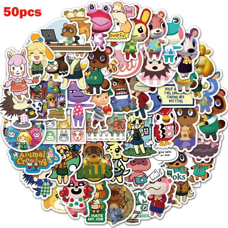 Skateboard Sticker 50pcs Animal Crossing Stickers Graffiti Sticker Waterproof Skateboard Phone Bike Shopee Malaysia