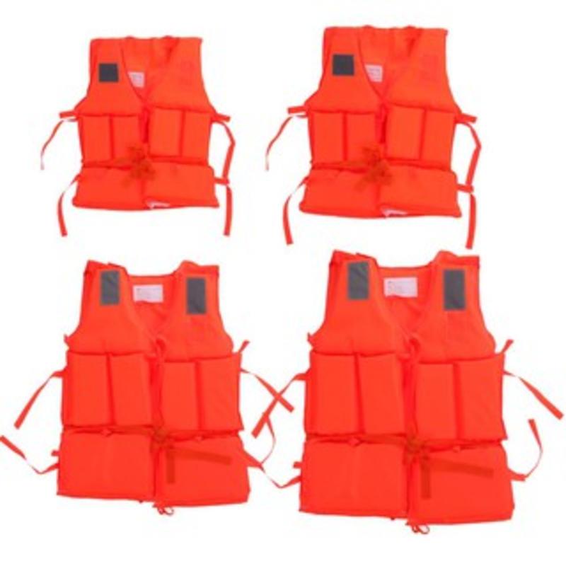 Baju Jaket Keselamatan Kecemasan Lemas Orange Useful Prevention Flood Adult Foam Swimming Life Jacket Vest + Whistle