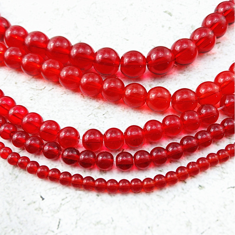 red crystal beads