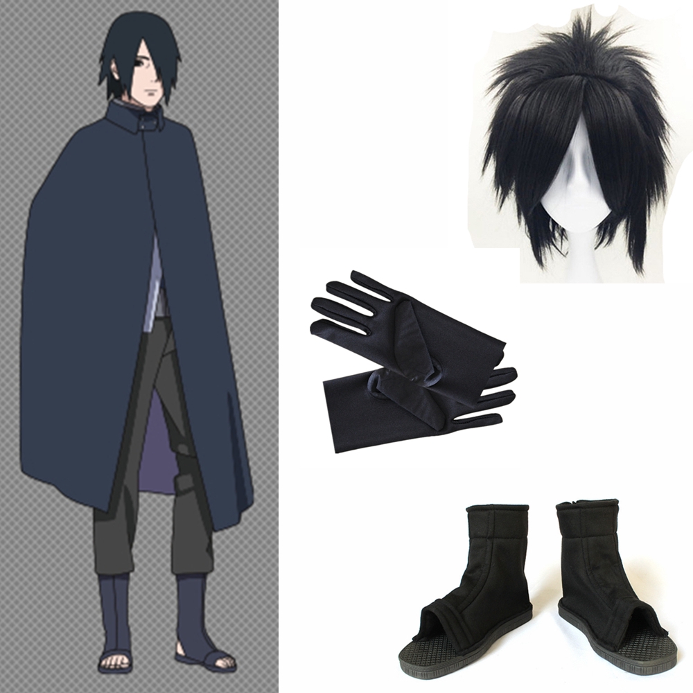 Naruto Anime Uzumaki Uchiha Sasuke Ninja Shoes Halloween Cosplay Costume Size 46