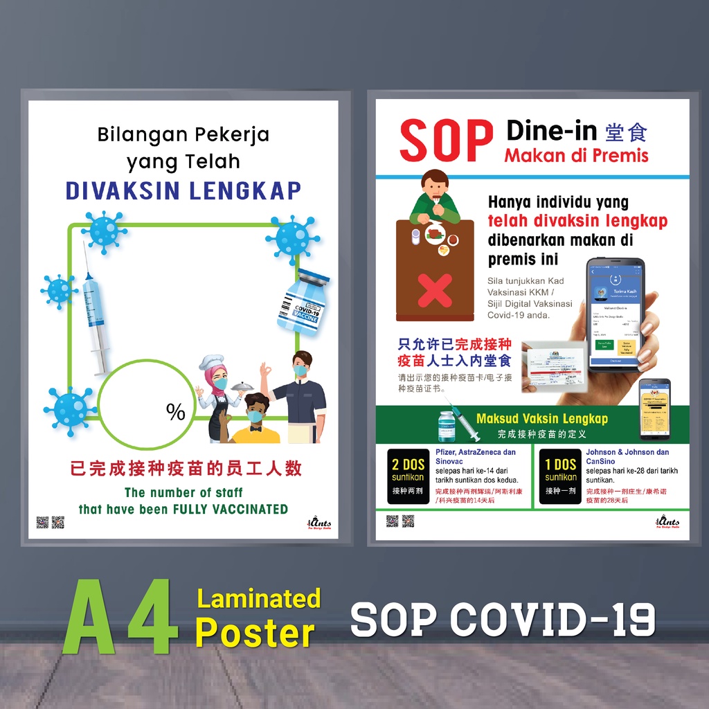 Buy Laminated Poster Sop Poster Sign Signboard Dine In Wear Mask Thermometer Distancing School Office Hand Sanitizer Seetracker Malaysia