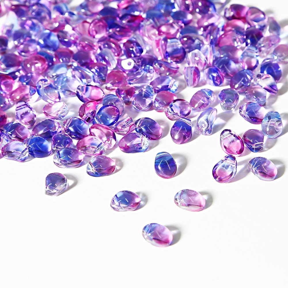 50pcs 6x8mm Mixed Color Smooth Glass Water Drop Beads Crystal Austria