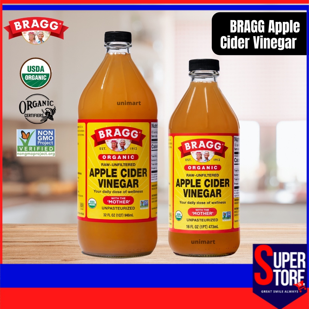 Mh Food Bragg Organic Apple Cider Vinegar Original 473ml 946ml Cuka Epal Shopee Malaysia