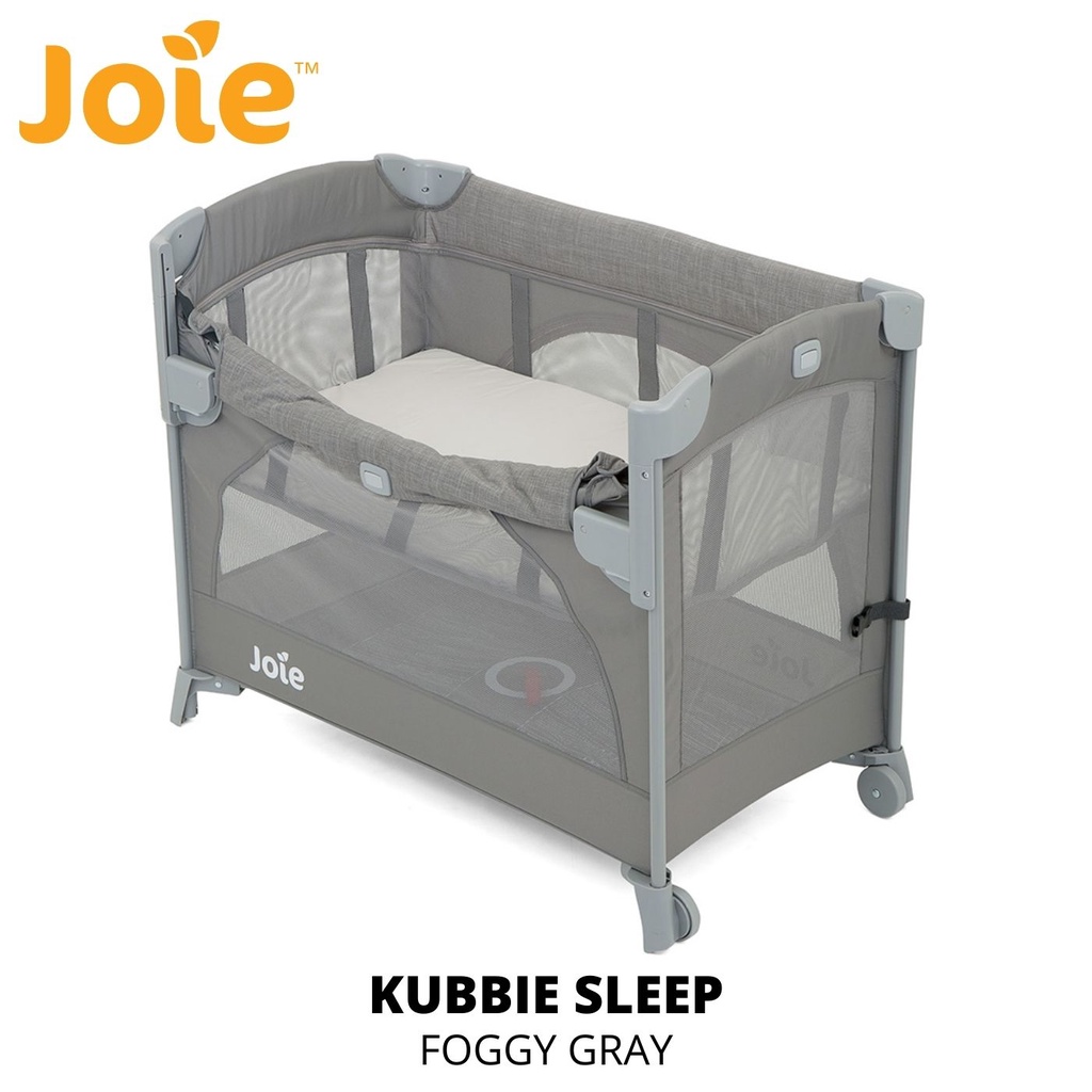 Joie Kubbie Sleep Bedside Cot Baby Playpen Foggy Gray Shopee Malaysia