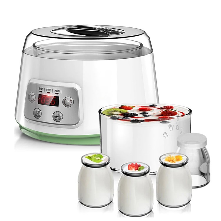 Electric Yogurt Maker With 1.3L Bowl And 4 Pieces 100ML Silicon Glass Cups ,Also Can Make Rice Wine And Natto