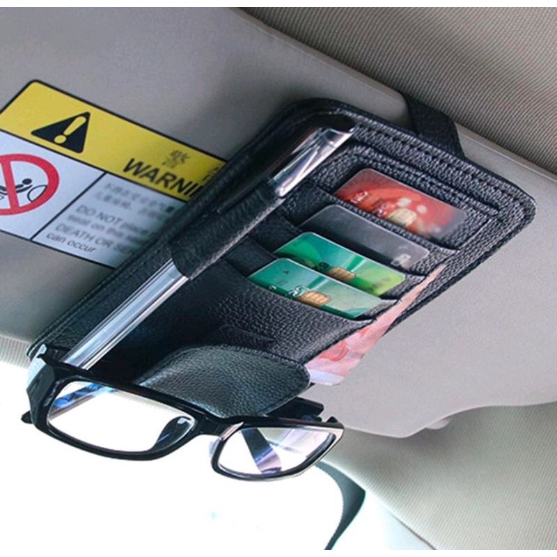 Car Sun Visor Leather Pocket Sun Visor Kereta Viva Myvi Axia Waja Wira