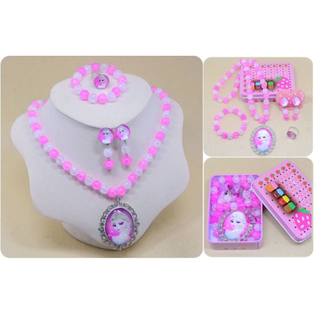 5 pcs Aksesori FROZEN Rantai Gelang Anting Anting Cincin 5 pcs Aksesori FROZEN Rantai Gelang Anting Anting Cincin
