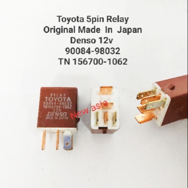 100 Original Toyota Denso 5pin Relay Aircond Fan Relay 90084 98032 Tn15600 1062 12v Made In Japan Shopee Malaysia