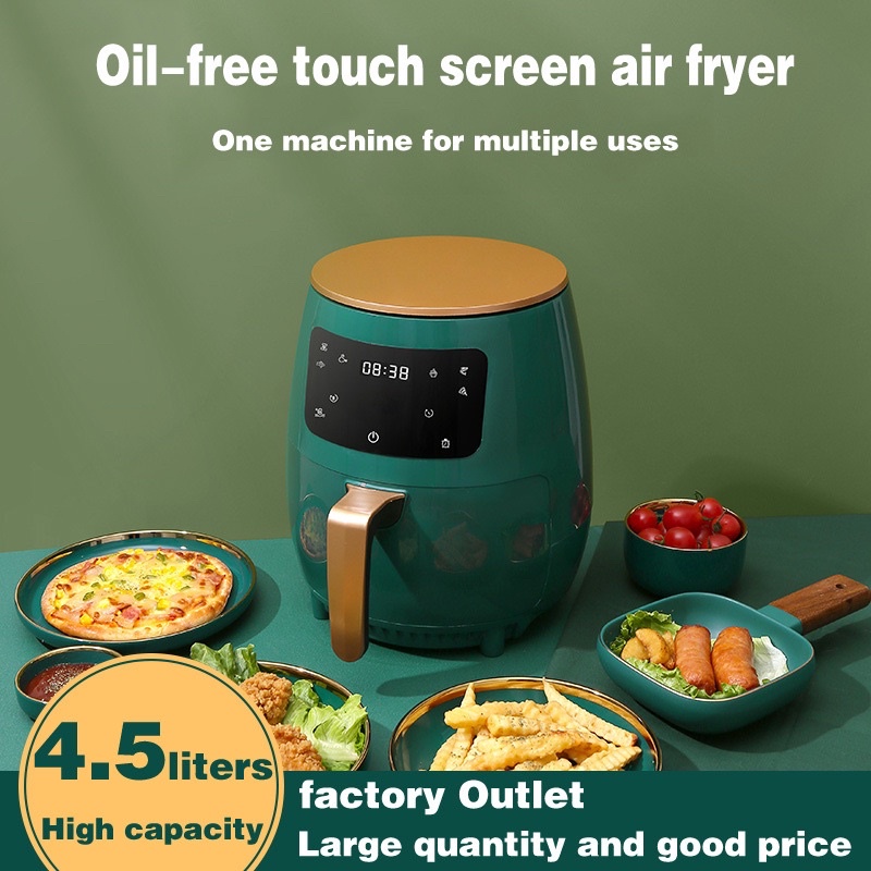 Air Fryer 4.5L Large Capacity With Touch Control Timer Non-Stick Fryer LED Digital Touchscreen