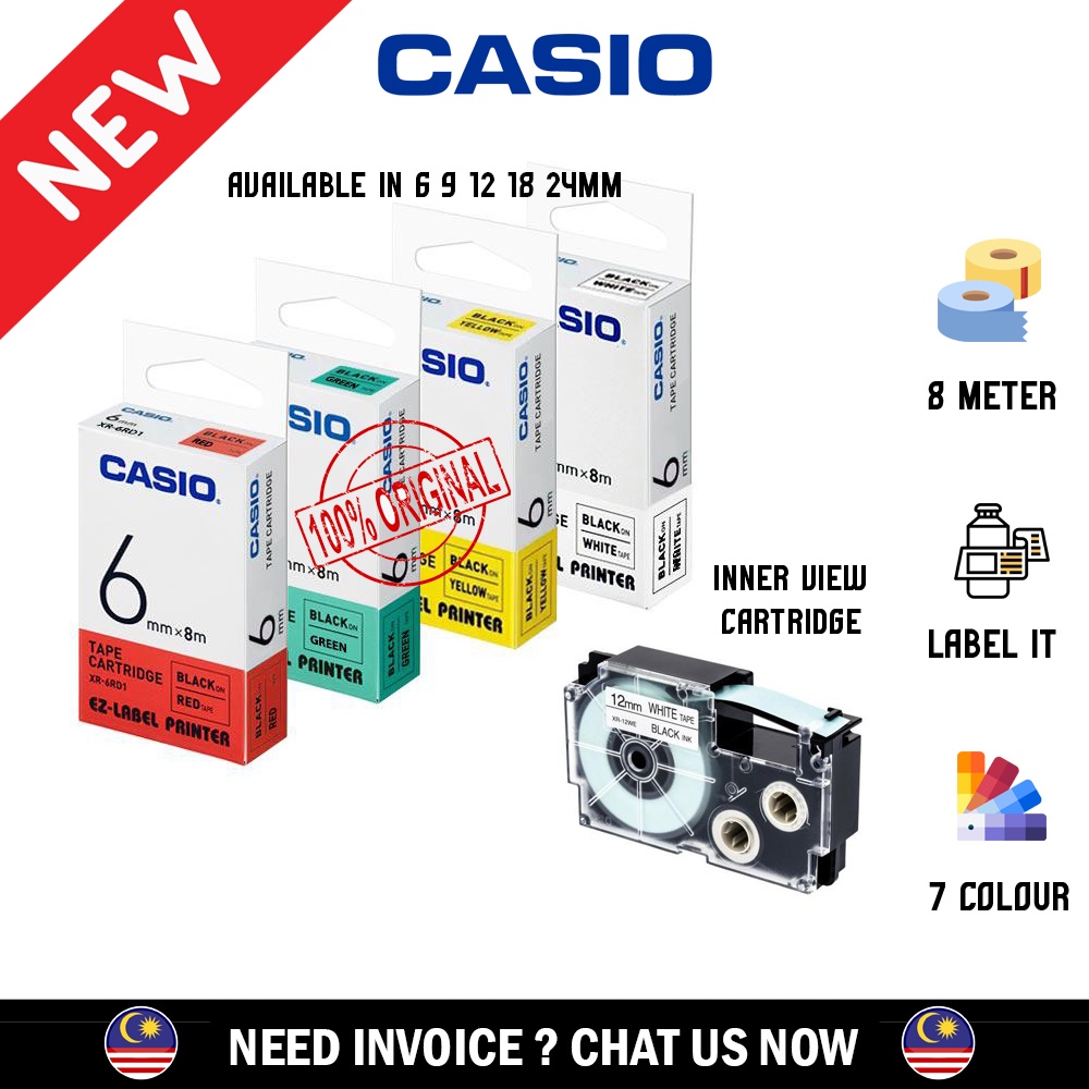 Original Casio Label Cartridge EZLabel Label Printer Tape Refill (1