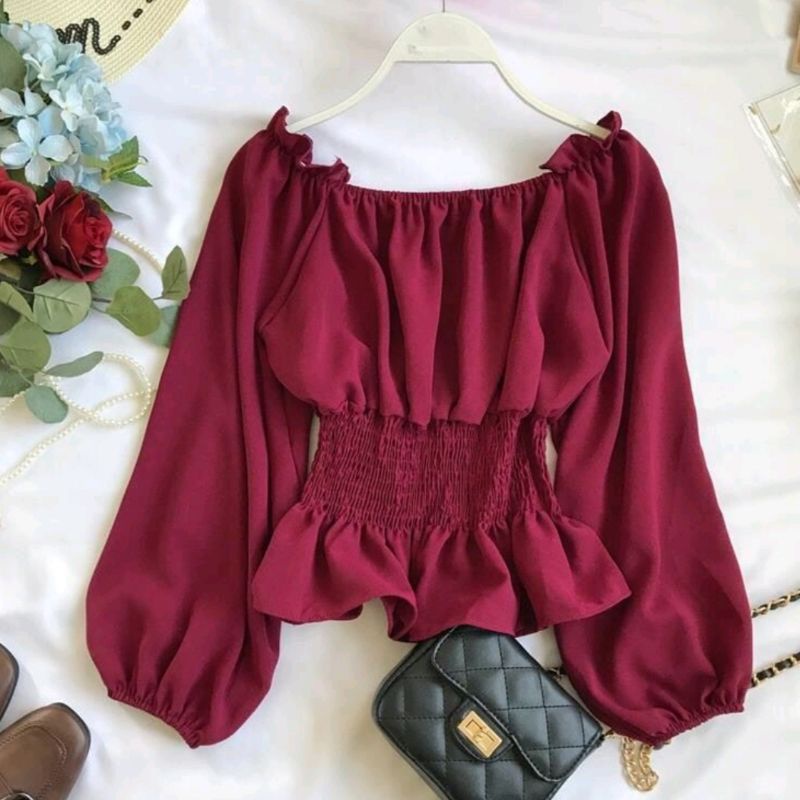 Blouse Trend Lengan  Panjang  Ala Korean  Style women ladies 