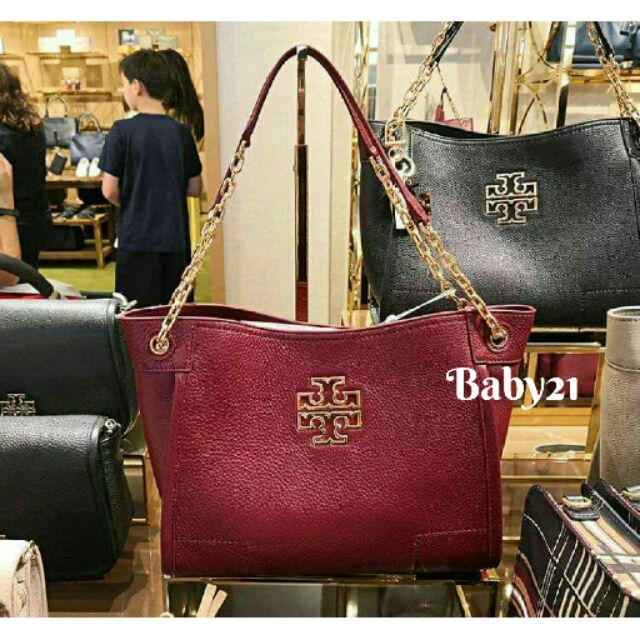 Tory Burch Britten Small Slouchy Tote | Shopee Malaysia