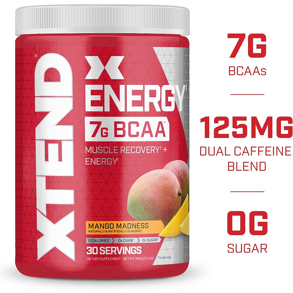 Scivation Xtend Energy BCAAs , 30 Servings Knockout Fruit Punch Amino