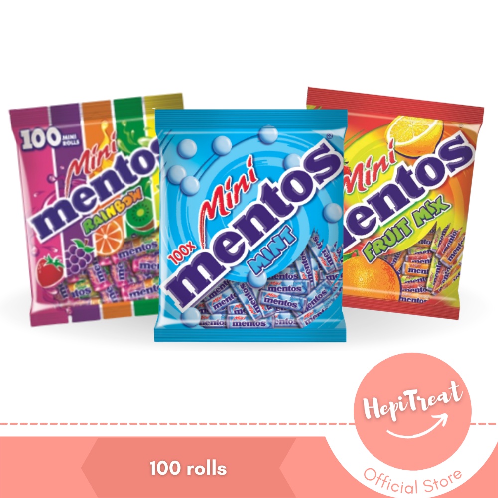 Mini Mentos Roll Candy Sweets Rainbow / Mix Fruits /Mint - 100pcs by Hepi Treat